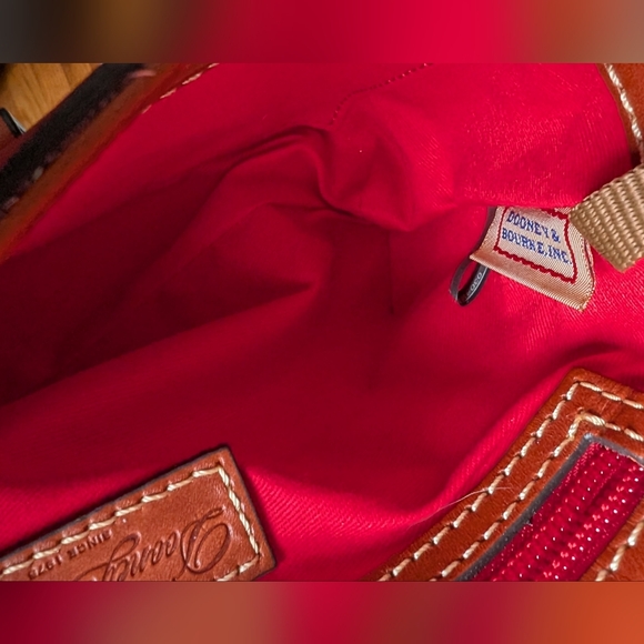 Dooney & Bourke Red Pebbled Leather Kyra Shoulder Bag - Picture 12 of 13